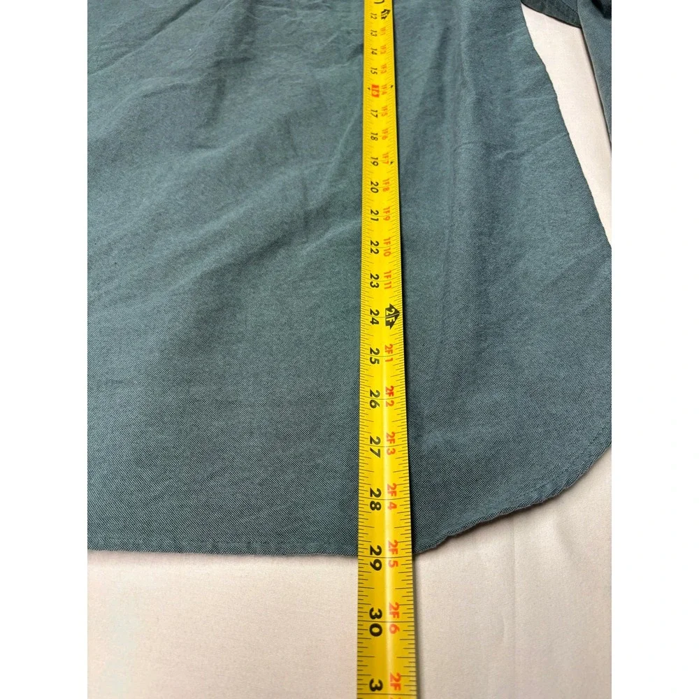 J.Crew Mens Slim Fit Oxford Shirt Green Long Sleeve Cotton B9292 Size Medium